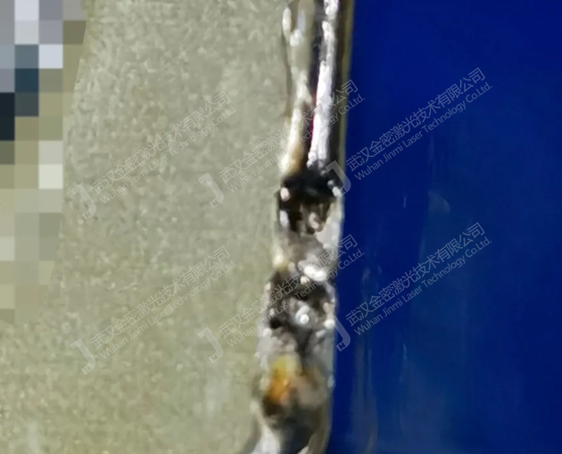 激光焊接黑色炸點